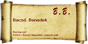 Bacsó Benedek névjegykártya
